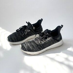 Adidas Women's Cloudfoam Black & White Lace Up Running Shoes - Sz 7.5